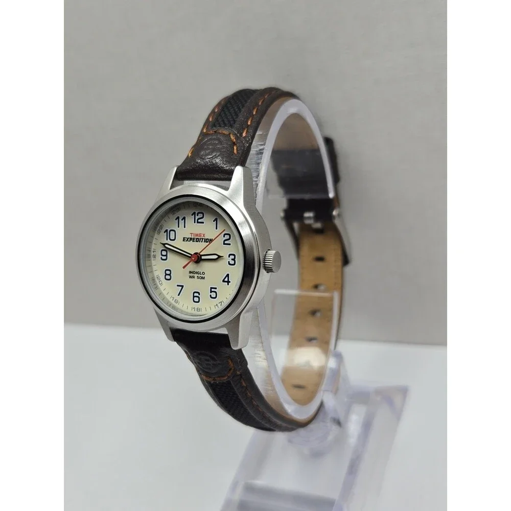 Timex Expedition Field Mini Womens 26mm Indiglo Cream Dial 50M Watch New Battery